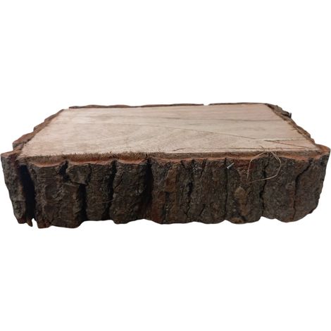 Base Legno Rettangolare 20x15 cm h 5cm Naturale con Corteccia Fetta di Tronco per Decoupage Fai da Te Centrotavola Artigianale Vassoio Rustico Decorazioni (1/5)