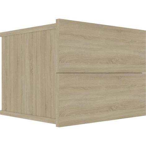 Table de Chevet, Table de nuit, pour Chambre Salon Couloir, chêne sonoma 40 x 30 x 30 cm Aggloméré OIB4064E (1/5)