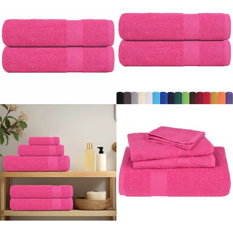 vidaXL Duschtücher 2 Stk. Rosa 70x140 cm 360 g/m² 100% Baumwolle (1/5)