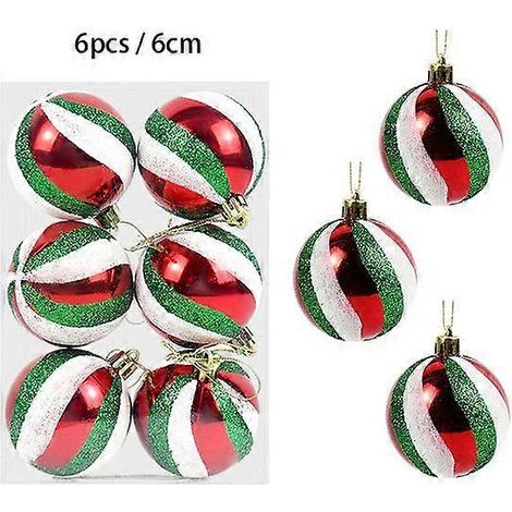 à 24 boules de Noël rouges et dorées, décorations pour sapin de Noël, grandes boules à suspendre, décorations de Noël et du Nouvel An (B05-6 pièces) (1/5)