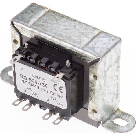 Transformateur à montage sur châssis, Vin 230V c.a., Vout 24V c.a., 2 sorties, 6VA ( Prix pour 1 )