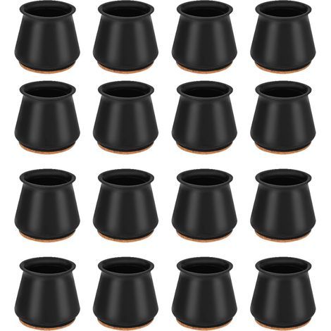 ERQVHQV Protection Pied de Chaise, 16 Pcs Couvre-Jambes de Chaise en Silicone Chaise Casquettes Pieds, Protège-Jambes de Bureau et de Chaise, Bouchon Rond de Pied de Chaise pour 25-30MM Rond de Jambes (1/5)