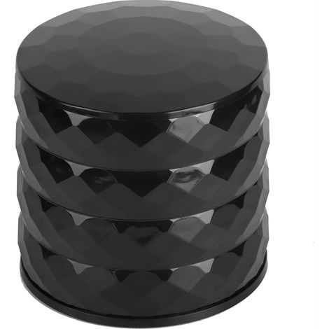 1 joyero giratorio de 360°, 4 niveles, para guardar collares y anillos, color negro. (1/5)