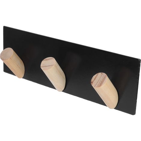 Schwarze Wandgarderobe, kein Bohren erforderlich, T321, Kleiderhaken, Schlüsselhalter, Eingangsbereich, Wohnzimmer, Schlafzimmer, Schlüsselaufbewahrung (1/5)