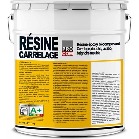 Procom – Peinture époxy pour carrelage – RAL 7046 – 1kg – Résistante à l'eau et aux chocs – Application sur carrelage, béton, métal (1/5)
