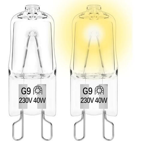 Pieces G9 40W 230V Bulbs, 300°C Resistance, Warm Light 2700K, for Microwave Oven (1/5)