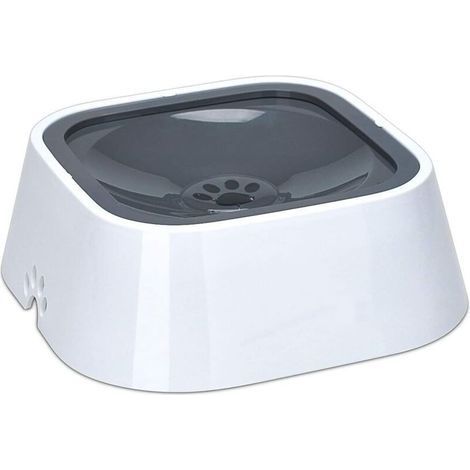 Bol d'eau pour Animaux de Compagnie, Gamelle Flottante pour Animal Domestique 1.5l, Anti-débordement Bol d'eau de flottabilité pour Chien Chats, Bouche Non mouillée Antidérapante sans BPA (Gris) (1/4)