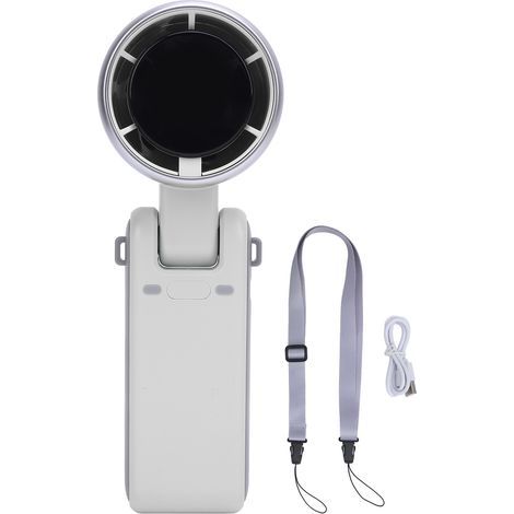 Rechargeable portable fan with digital display, 5 speeds, 3600 mAh battery, white (1/5)