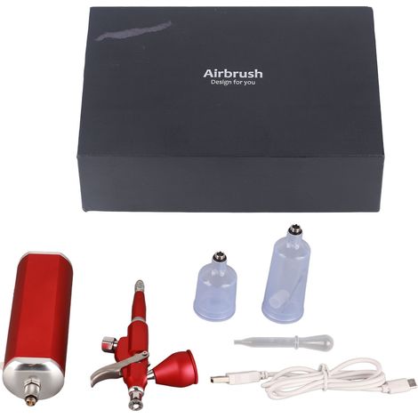 Kit aérographe automatique pistolet rouge arrêt/démarrage pour peinture décoration (1/5)