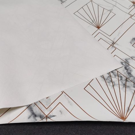 Nappe Toile cirée PVC sur Mesure, Tailles et Motifs au Choix, toile cirée pour Tables intérieures et extérieures - 140 x 250cm - Vegas Blanc.
