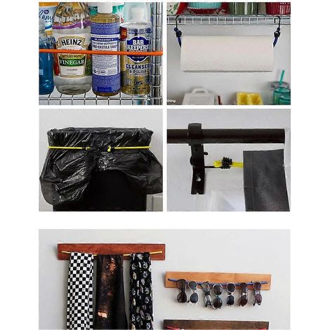 3-packs, elastisch koord met haak voor zware bagage en elastisch koord voor kamperen, geel (1/3)