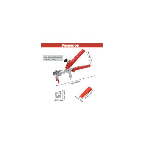 Fliesenverlegesystem, 300-teiliges Set aus Fliesenverlegekeilen, Abstandshaltern, Clips, selbstnivellierendem Fliesensystem, rotem Fliesenverlegewerkzeug – Crezuo