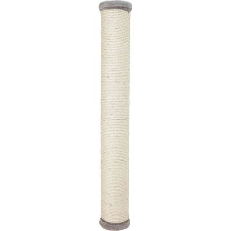 Trixie – Poteau griffoir mural 80 cm en bois et sisal – Couleur gris – Bords en peluche pour confort – Pour chats et espaces restreints (1/5)