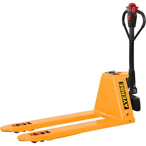 Transpaleta Eléctrica 2000 kg con Ruedas PU 48V Batería 10Ah Silenciosa para Suelos Epoxi CE