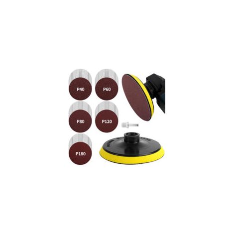 Platorelli abrasivi da 125 mm con filettatura M14, 50 dischi abrasivi per smerigliatrice angolare, 10 x grana 40/60/80/120/180 per levigatura/lucidatura/rimozione ruggine - Platorello abrasivo e spess