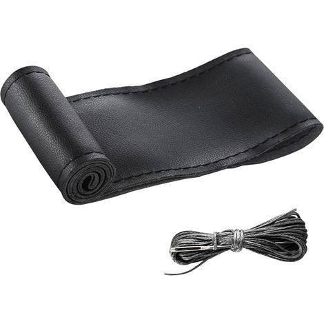 Couvre-volant en Cuir Microfibre Noir, 38 cm, Universel (1/5)