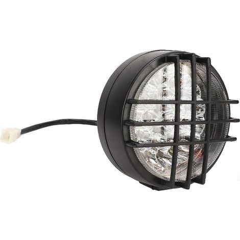 Phare tout-terrain à LED 12 V à 3 fils avec grilles de protection pour motos de 50 cm³, 70 cm³, 90 cm³, 110 cm³, 125 cm³, 150 cm³ et 200 cm³.