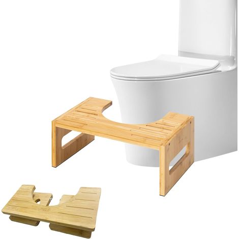 Tabouret Toilette - Marche Pied Bois Tabouret WC (1/5)