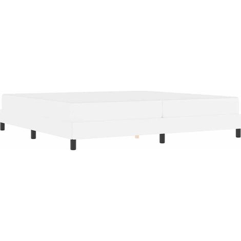 Cama con colchón Blanco puro 200 x 200 cm Cuero sintético vidaXL (1/5)