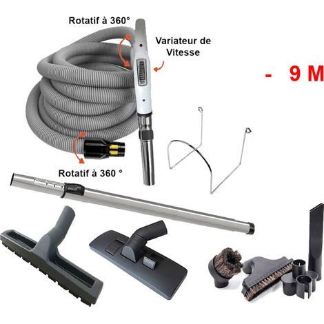 Set 8 accessoires + 1 flexible à variateur de vitesse - longueur au choix (de 8 à 15m) - 9m