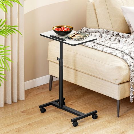 Table d'Appoint en Forme de C Table d'Appoint Réglable en Hauteur avec Plateau Inclinable Plateau Pivotant à 360° Gris (1/2)