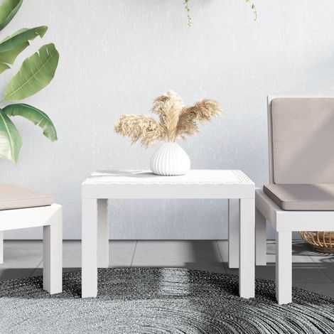 Table de jardin blanc 59x47x40 cm PP (1/5)