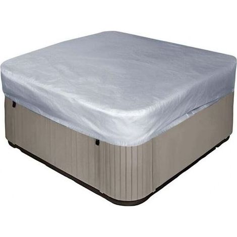 1 housse de spa carrée, étanche, protection UV, cordon de serrage, pour jacuzzi extérieur et bain mobile (1/4)
