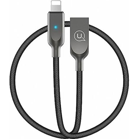 USAMS Lightning-Kabel 1,9 m Schnellladekabel Schwarz