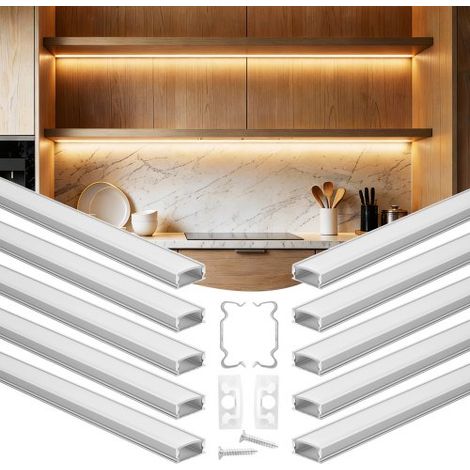 Profilé Aluminium LED en U 2 m Lot de 10 Canal LED pour (1/5)