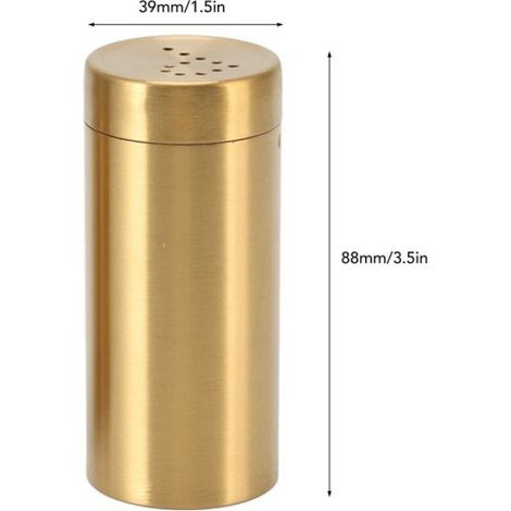 Pot à épices - Doré - Acier inoxydable - Lot de 2 - 39 x 88 mm - Couvercle à vis (1/5)