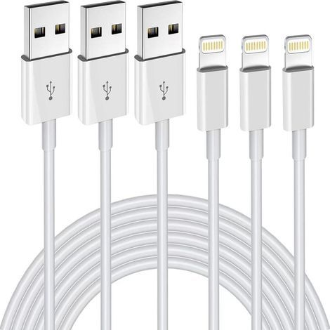 iPhone Laddningskabel 3-pack 2M MFi-certifierad Lightning-kabel Kompatibel med iPhone 11-14 XS XR X Pro Max Mini 8 7 6S Plus (1/5)