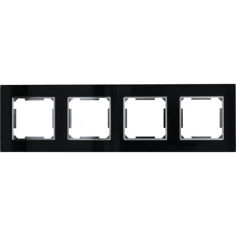 Jandei - Marco 4 Módulos Cristal templado Negro modelo JND-20511 (1/4)