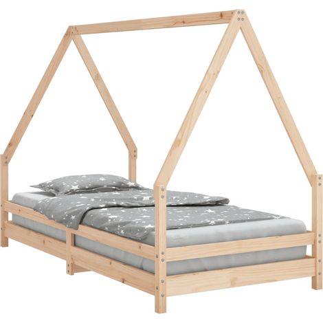 Lit simple Cadre de lit pour enfant 90x190 cm Bois de pin massif (1/5)