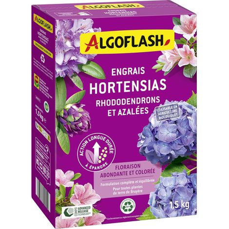 Engrais Hortensias, Rhododendrons et Azalées, Utilisable en Agriculture Biologique - 1,5 Kg (1/4)