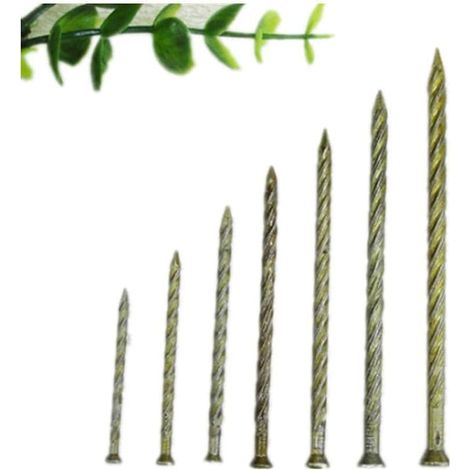 Pinces à bois assorties, clous anti-épicéa zingués, pointes filetées pour palettes, clous de menuiserie - 70 mm 400 g (Couleur : 2,5 pouces 500 g) (1/3)