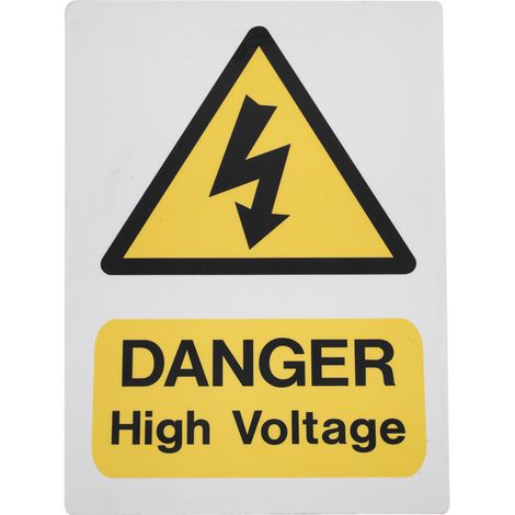 Sealey HVSA4 High Voltage Warning Sign 200 x 300mm (1/3)