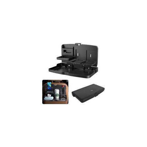Bandeja plegable para coche Crezuo, mesa de comedor infantil para coche, bandejas de viaje para coche con portavasos, organizador para el asiento trasero del coche para bebidas, comidas y vasos de agu