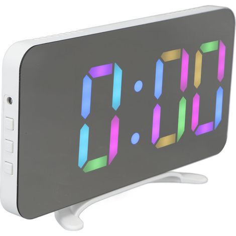 Horloge électronique de bureau avec affichage miroir LED RGB, réveil électrique pour étudiant, 3-5 V