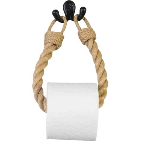 PortePapier Toilette Vintage en Toile de Jute  Support Mural avec Nœud, Organisateur Pratique et Esthétique pour Papier EssuieTout