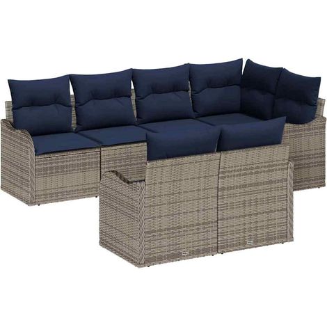 Garden Sofa Set Grey Poly Rattan vidaXL (1/5)