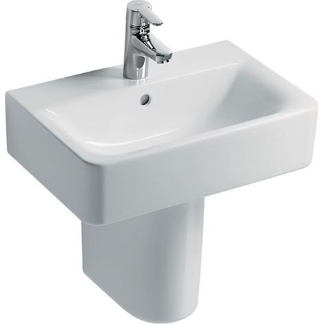 Ideal Standard Concept Cube Short Projection Basin and Semi Pedestal 550mm 1 Tap Hole (1/4)