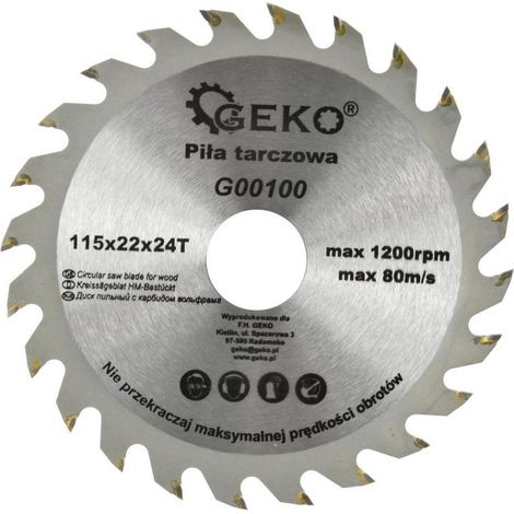 Geko Lame de Coupe en Carbure 115 mm Métallique