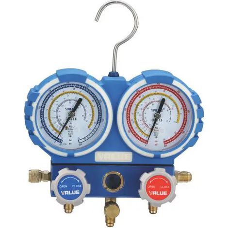 Gruppo manometrico analogico a 2 vie per condizionamento r32-r410a-r407c-r134a in valigetta r32 -r410a -r417c -r134a GENERAL GAS