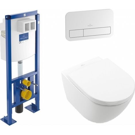 Pack Bâti autoportant ViConnect + Cuvette sans bride SUBWAY 3.0 avec plaque E200 Blanc (1/5)