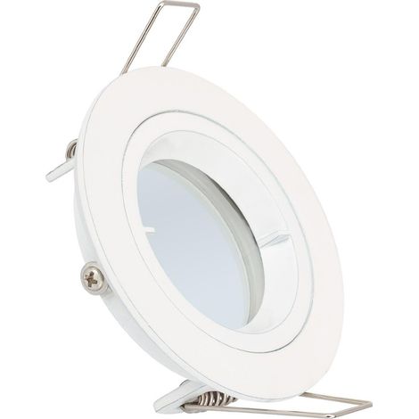 Aro Downlight Circular Blanco para Bombilla LED GU10 / GU5.3 Corte Ø 65 mm Blanco