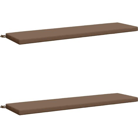 Coussins de banc 2 pièces SOEST 2 pc 100 % polyester Taupe vidaXL