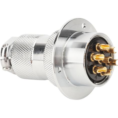 Connecteur aviation à bride ronde 7 broches de 30 mm (prise et fiche) (1/5)