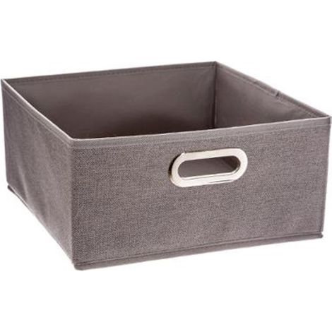 5Five Simply Smart – Boîte de rangement pliable 31x31cm – Polypropylène et métal – Effet chiné – Compatible Mix n'Modul – Gris clair (1/3)
