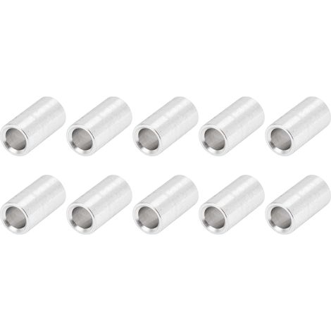 Entretoise Aluminium 10 pièces, douille ronde sans filetage, support accessoire, diamètre extérieur 6mm, longueur 10mm (1/5)