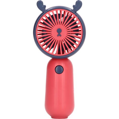 Mini ventilateur portatif USB rechargeable rouge rose en forme de corne d'animal, mignon, à piles, pour voyage (1/5)